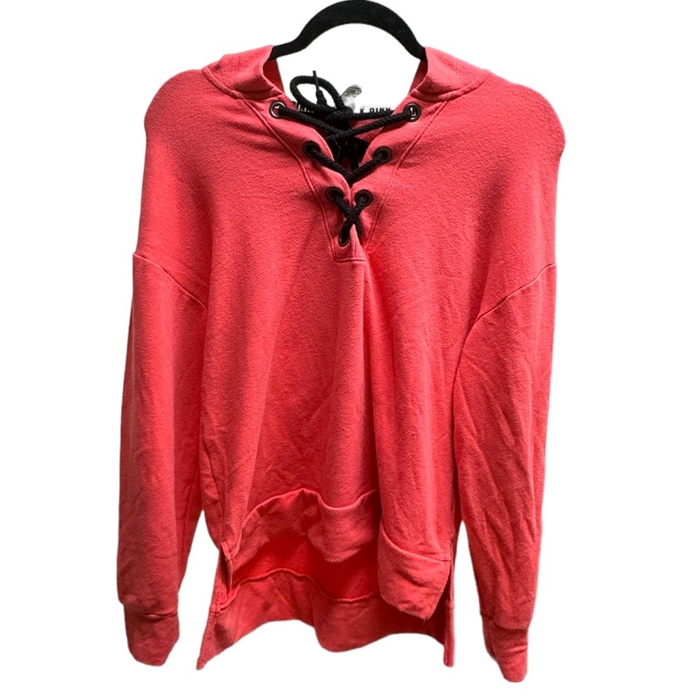 PINK Hoodie‎ (Pink & Black) | Size XS | Corset Tie Front | Super Cute! 0021